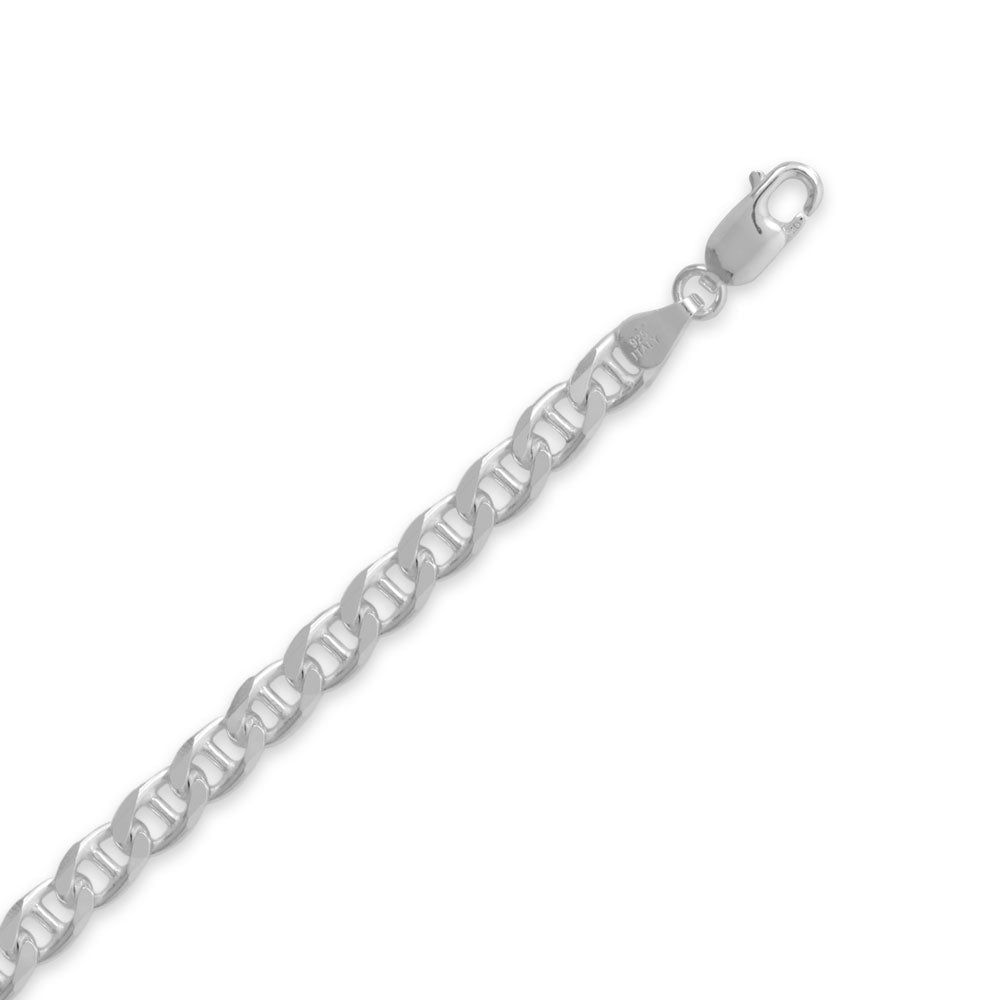 Indulge in the timeless elegance of our Classic 6mm sterling silver flat marina chain. Expertly crafted in Italy from .925 sterling silver, this chain boasts a lobster clasp closure for safety and security. Versatile enough to be worn by both men and women, it is available in sizes 20-24 inches and an 8 inch bracelet. The flat marina design adds a touch of sophistication to any outfit, and can be worn alone or paired with our other sterling silver jewelry pieces. 