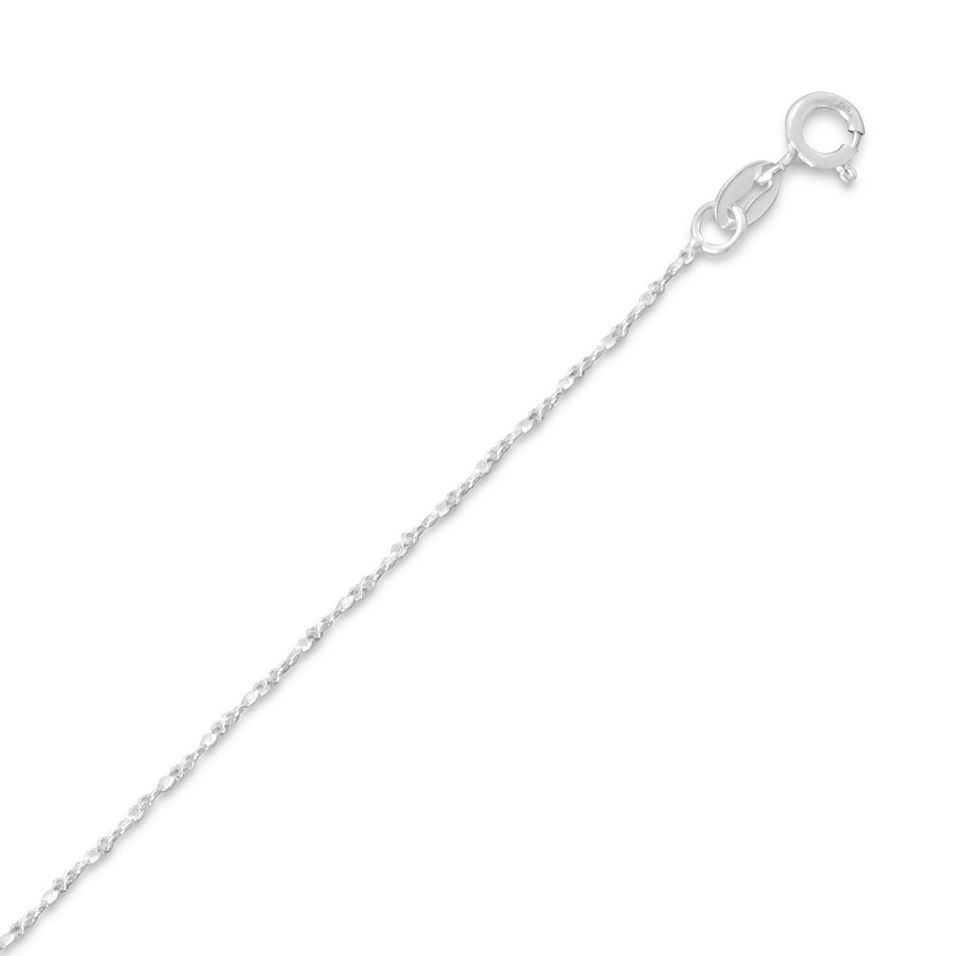 Indulge in the opulence of our 1mm Twisted Serpentine Chain Necklace, forged from .925 Sterling Silver. Its distinctive flattened and twisted pattern exudes sophistication. With a secure spring ring closure, it's ideal for both genders in lengths of 16, 18, 20, and 24 inches. Personalize your look by pairing it with our sterling silver charms or pendants.
